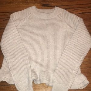 Aritzia Gray Sweater w/ Ruffled Hem